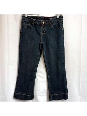 Seven7 Premium Women's Size 29 Dark Wash Cropped Jeans Capri Stretch Denim